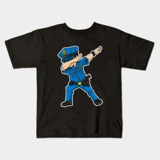 Dabbing Police Gift Funny Policeman Dab Dance Kids T-Shirt